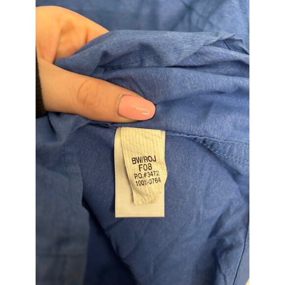 Exofficio Shirt Mens Medium Long Sleeve Button Up Blue Nylon Vented Outdoor - Picture 4 of 4